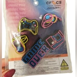 CROCS Jibbitz Shoe Light Up Charms Gaming Set - Black, Yellow, Pink Never Used